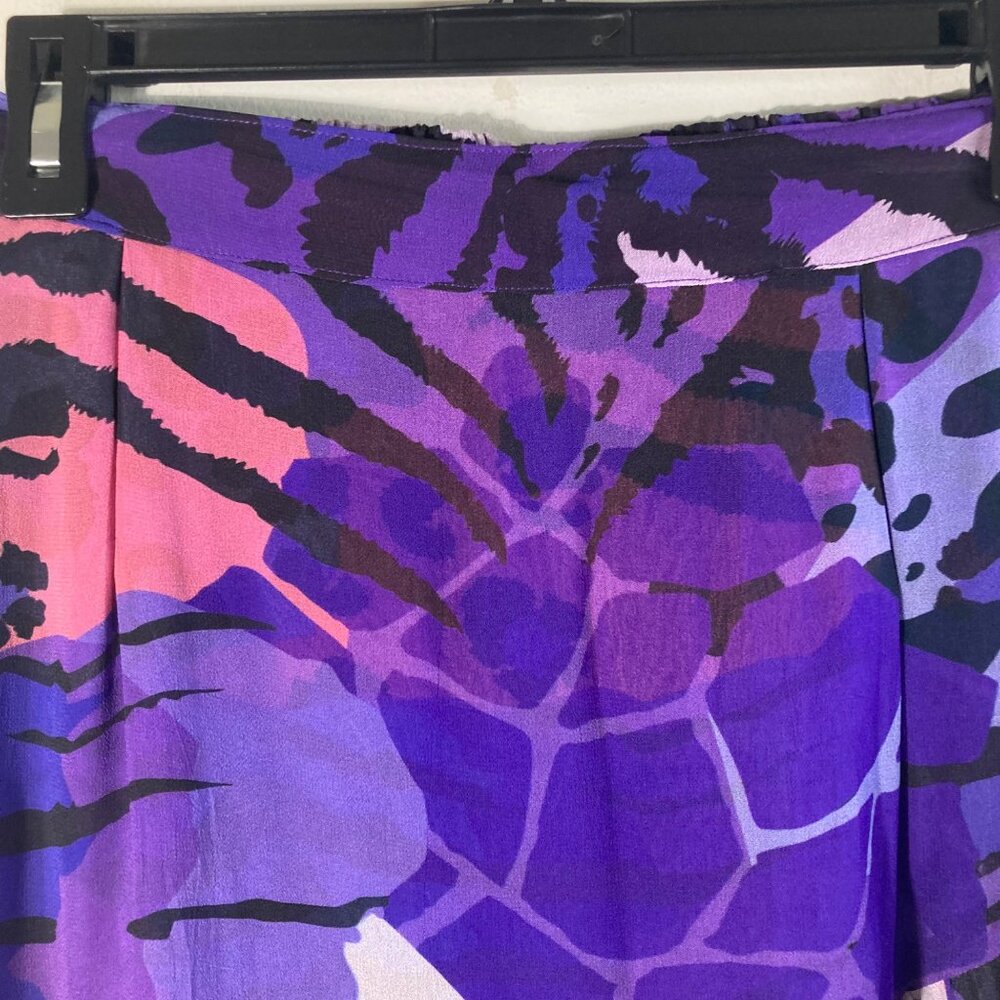 Womens Anthropologie Maude Vivante Animal Print‎ Layered Skirt Purple M NWOT - Picture 3 of 12